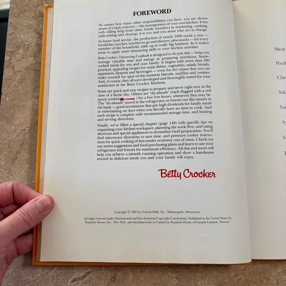 Vintage 1982 Betty Crocker's Timesaving Cookbook
